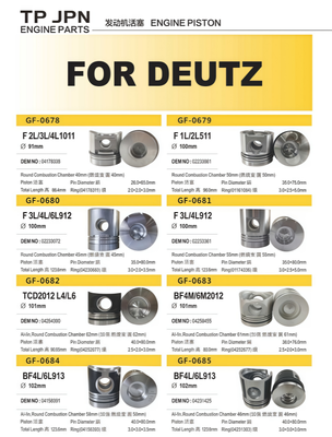 Buen precio El motor de excavadora está equipado con un pistón para DEUTZ En línea