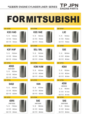 Buen precio Serial de líneas de cilindros para excavadoras y motores de Mitsubishi En línea